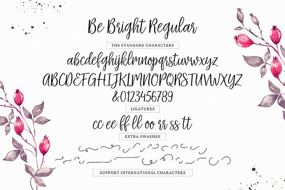 Beispiel einer Be Bright Swashes-Schriftart